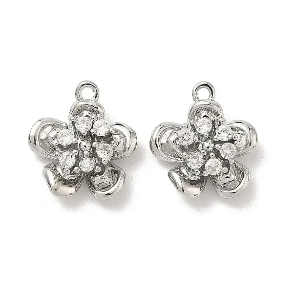 Brass Micro Pave Cubic Zirconia Pendants