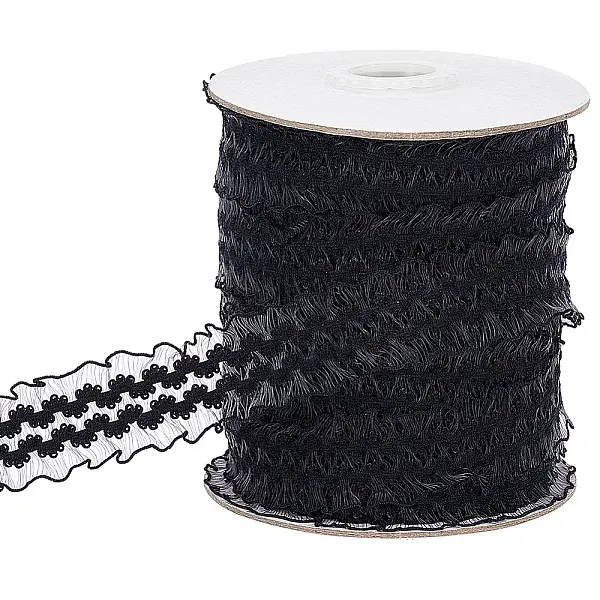 30 Yards Chinlon Pleated Flower Ribbon