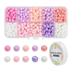 DIY Round Opaque Acrylic Beads Bracelets Making Kits