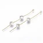 Brass Micro Cubic Zirconia Chain Tassel Big Pendants