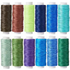 12Rolls 12 Colors Waxed Polyester Cord