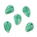 Synthetic Coral Dyed Leaf Charms