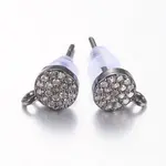 Brass Micro Pave Cubic Zirconia Stud Earring Findings