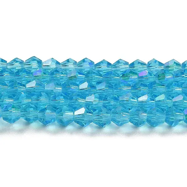 Transparent Electroplate Glass Beads Strands