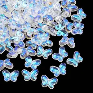 AB Color Plated Transparent Glass Beads