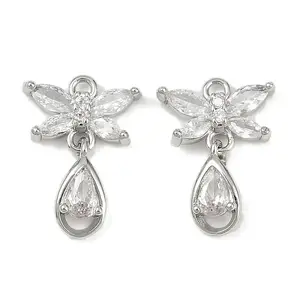 Brass Micro Pave Cubic Zirconia Pendants