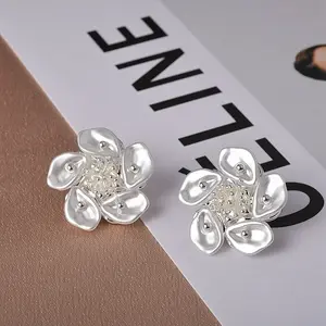 Flower Brass Stud Earring