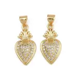 Brass Micro Pave Clear Cubic Zirconia Pendants
