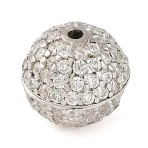 925 Sterling Silver Micro Pave Clear Cubic Zirconia Screw Clasps