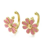 Rack Plating Flower Brass Cuff Earrings
