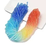 Transparent Painted Glass Beads Strands