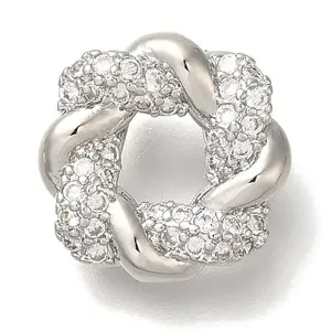 Rack Plating Brass Micro Pave Cubic Zirconia Charms