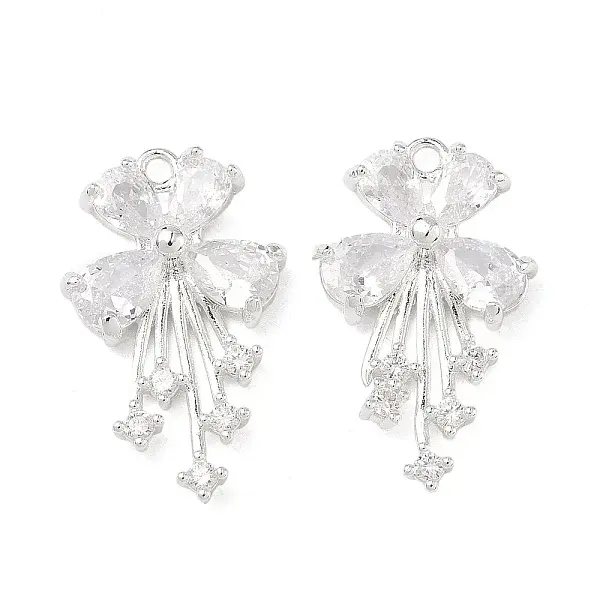 Brass Pave Clear Cubic Zirconia Pendants