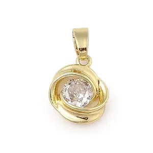 Brass Micro Pave Cubic Zirconia Pendants