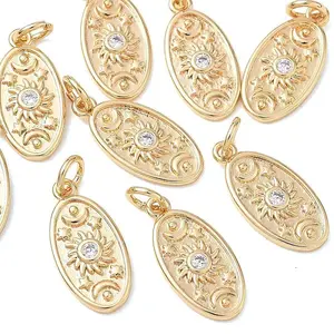 Brass Clear Cubic Zirconia Pendants
