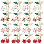 24Pcs 4 Colors Light Gloden Alloy Glass Pendants