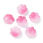 Transparent Spray Paint Glass Bead Caps