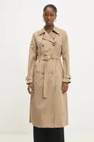 Kabát Answear.LAB dámský, hnědá barva, přechodný, dvouřadový