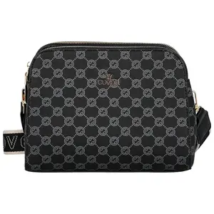 Stylová dámská koženková crossbody Maria, černá