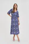 Marisse Navy Blue Viscose Midi Dress