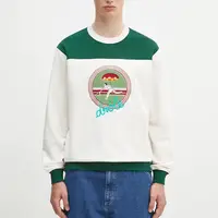 Bavlněná mikina Drôle de Monsieur Le Sweatshirt Tennis pánská, bílá barva, s aplikací, G-SW158-CO200-OW