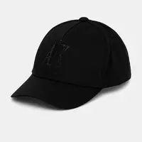 Bavlněná baseballová čepice Armani Exchange černá barva, s aplikací, XW000957 AF13846