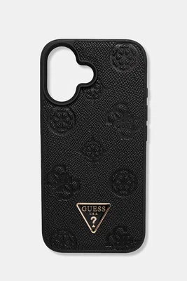 Obal na telefon Guess iPhone 16 černá barva, GUHMP16SPGBTMK