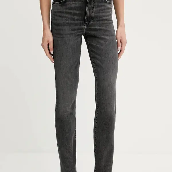 Džíny BOSS STATE-SLIM dámské, šedá barva, 50545012