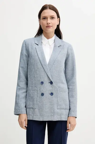 Plátěné sako United Colors of Benetton modrá barva, 265XDW035