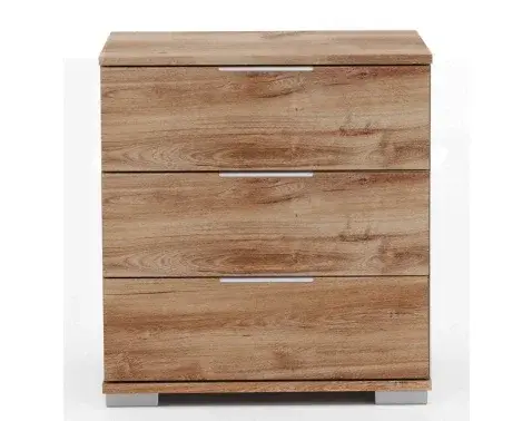 Noční stolek Easy Plus, 3 zásuvky, dub prkenný