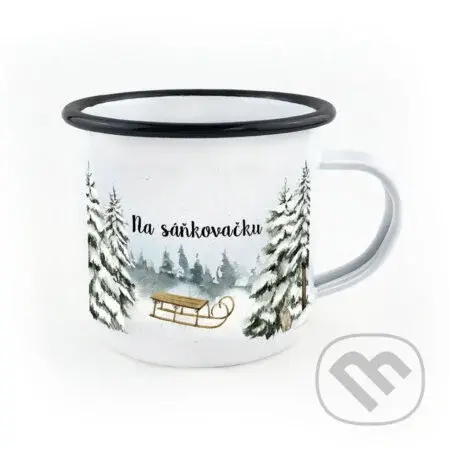 Smaltovaný hrnek Na sáňkovačku