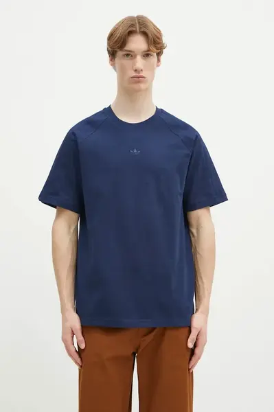 Bavlněné tričko adidas Originals Essential tmavomodrá barva, JD3279