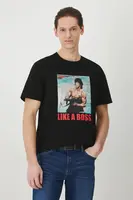 Bavlněné tričko Medicine černá barva, s potiskem