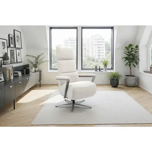 Sit & More RELAXAČNÍ KŘESLO, textil, krémová