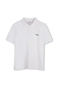 BOSS Dětská bavlněná polokošile BOSS