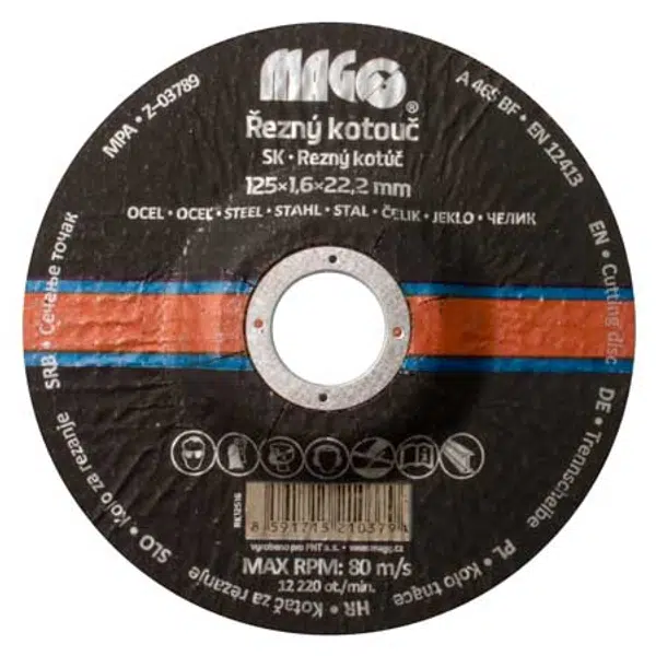 Řezný kotouč na kov 125 x 1,6 x 22,2 mm MAGG