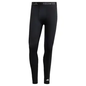 ADIDAS PERFORMANCE Športové nohavice 'TECHFIT Compression Training Long'  čierna / biela