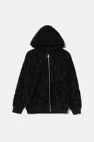 Dětská mikina Calvin Klein Jeans černá barva, s kapucí, hladká, IB0IB02461