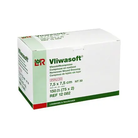 Kompresy Vliwasoft Sterilní 7,5x7,5cm,4 vrstvy,netkaný textil,150ks
