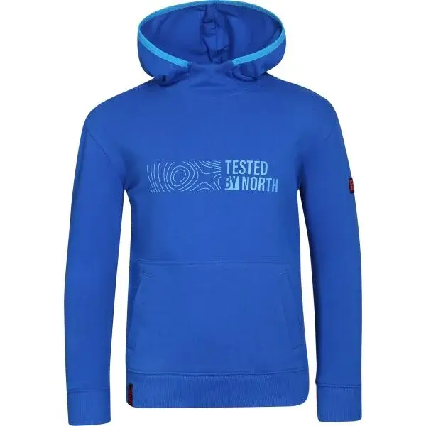 KILPI NORTHEN Chlapecká bavlněná mikina s kapucí, modrá, velikost