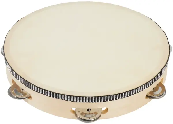 PP World Percussion Wooden Tambourine ~ 25cm Natural