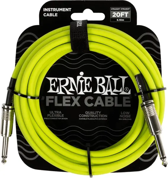 Ernie Ball Flex Instrument Cable 20'  Green