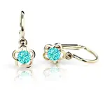 Cutie Jewellery Zlaté dětské náušnice C1945-10-X-1 světle zelená