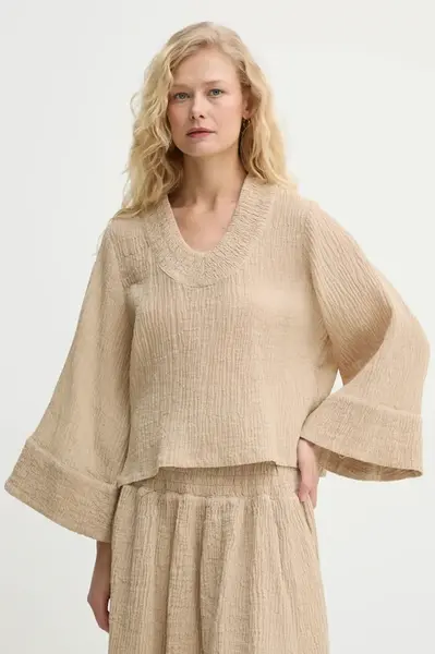 Halenka By Malene Birger MOON dámská, béžová barva, hladká, 103388