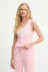 Top Juicy Couture CALIFREAKINFORNIA RIB VEST růžová barva, JCNLV225459