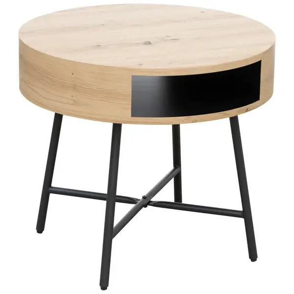 Carryhome ODKLÁDACÍ STOLEK, černá, barvy dubu
