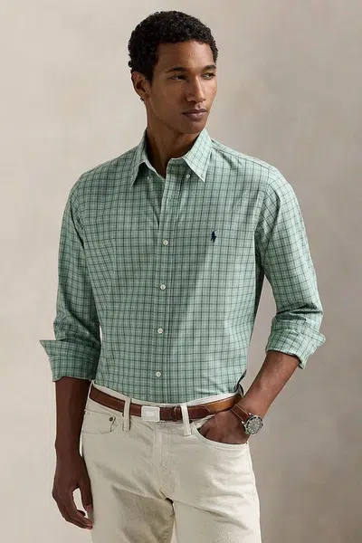 Košile Polo Ralph Lauren pánská, zelená barva, regular, s límečkem button-down, 710968937