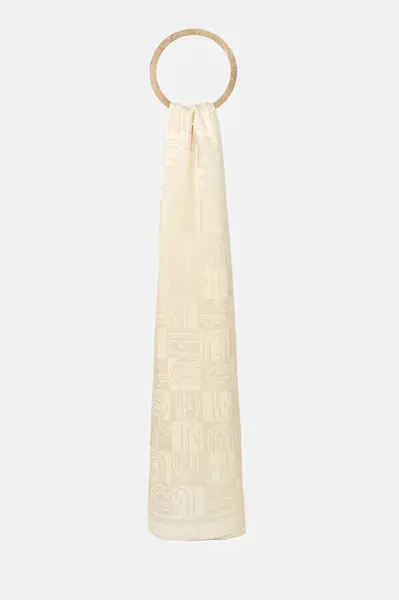 Hedvábná šála Furla dámská, béžová barva, hladká, WT00094.BX3859.PNN004401