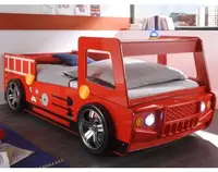Detská posteľ Spark 90x200 cm, červené hasičské auto s osvetlením%