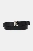 Kožený pásek Tommy Hilfiger dámský, černá barva, AW0AW17496